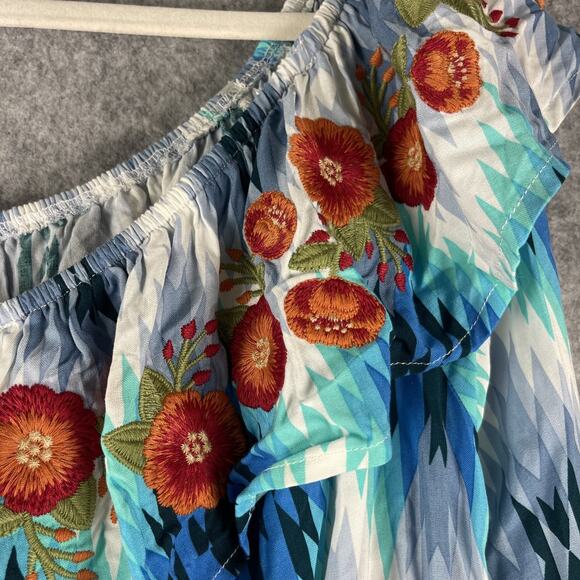 Savanna Jane Embroidered Top Womens 2X Floral Off Shoulder Colorful Boho NEW - Picture 13 of 14